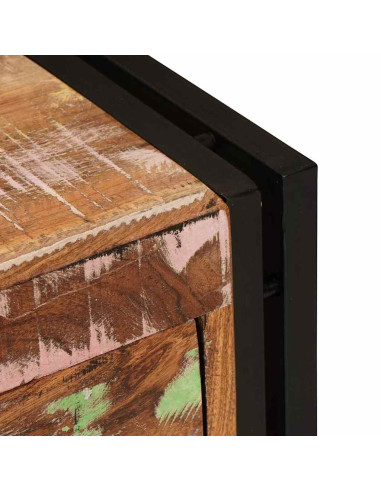 Mobile per scarpe con porta Marrone legno massello di riciclo