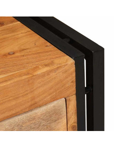 Mobile per scarpe con porta Marrone legno massello di acacia 2