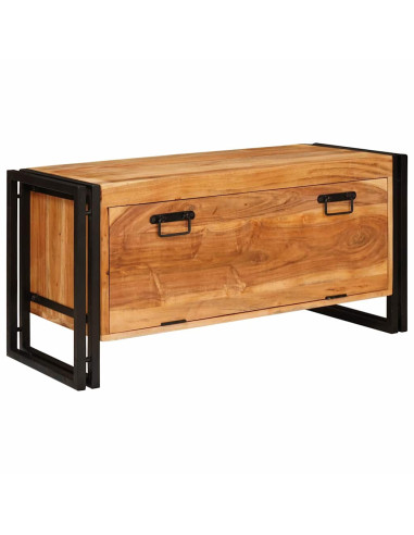 Mobile per scarpe con porta Marrone legno massello di acacia