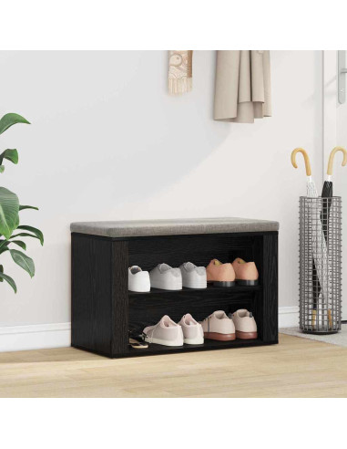 Scarpiera Rovere nero 75 x 35 x 45 cm Legno multistrato