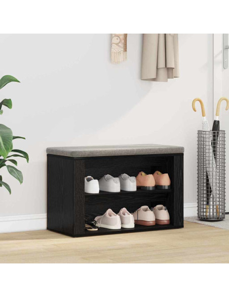 Scarpiera Rovere nero 75 x 35 x 45 cm Legno multistrato