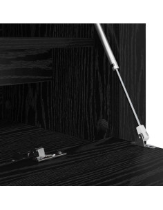 Mobile per scarpe con lo scaffale Rovere nero 100 x 35 x 38 cm 2