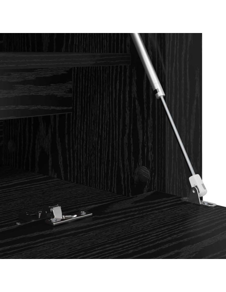 Mobile per scarpe con lo scaffale Rovere nero 100 x 35 x 38 cm