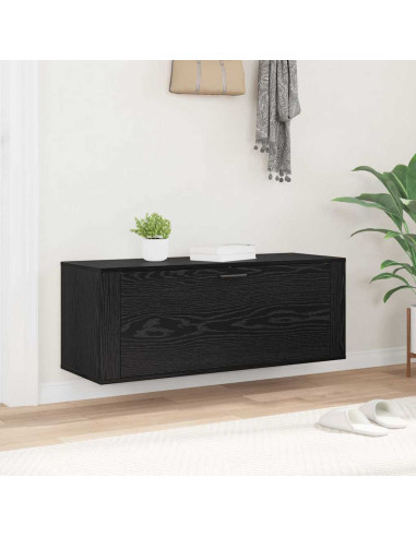 Mobile per scarpe con lo scaffale Rovere nero 100 x 35 x 38 cm