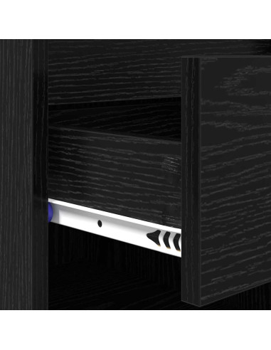 Mobile per scarpe con cassetto Rovere nero 102 x 36 x 60 cm