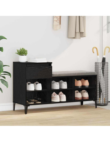 Mobile per scarpe con cassetto Rovere nero 102 x 36 x 60 cm