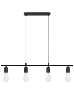 Lampada da Soffitto con Lampadine 2 W Nero 80 cm E27 2
