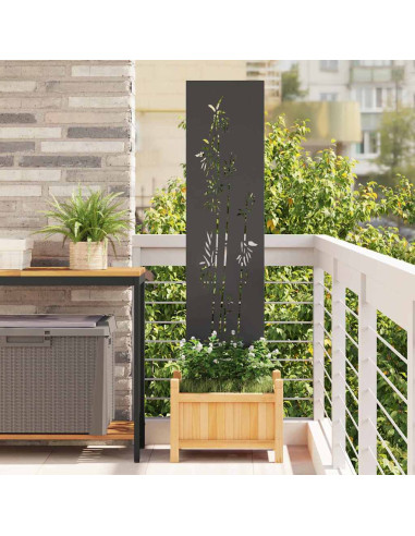 Schermo per privacy in giardino Floreale Nero 32 x 140 cm