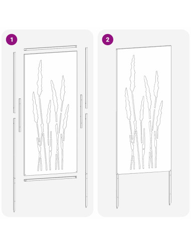 Pannello Decorativo da Giardino Argento 50 x 140 cm