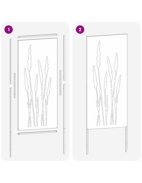 Pannello Decorativo da Giardino Argento 50 x 140 cm