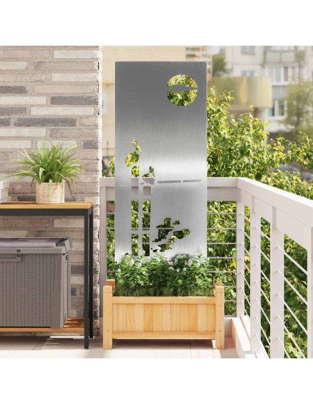 Schermo per privacy in giardino Traforo Argento 50 x 140 cm