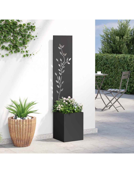 Schermo per privacy in giardino Floreale Nero 32 x 140 cm