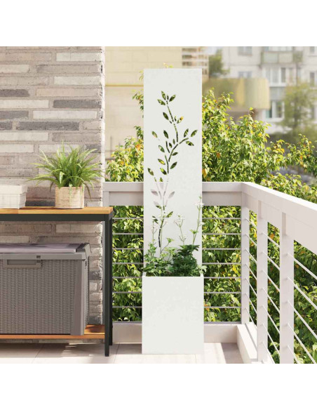 Schermo per privacy in giardino Floreale Bianco 32 x 140 cm