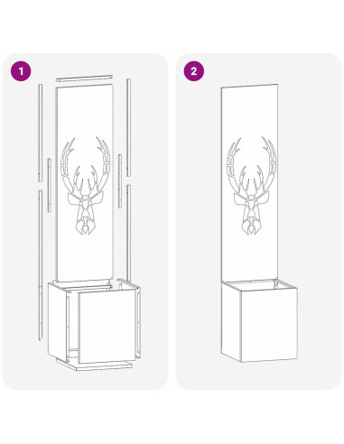 Schermo per privacy in giardino Stampa animale Nero 32 x 140 cm