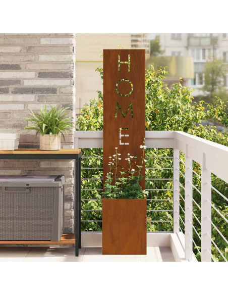 Schermo per privacy in giardino Traforo Ruggine 32 x 140 cm