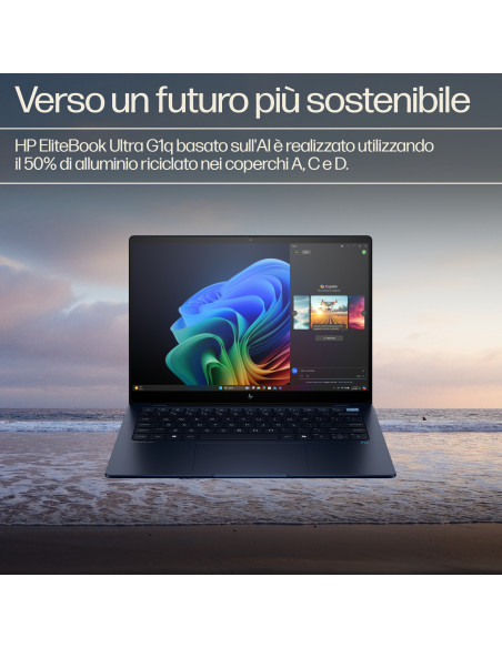 HP EliteBook Ultra G1q Qualcomm Snapdragon X1E-78-100 Computer portatile 35,6 cm (14") Touch screen 2.2K 32 GB LPDDR5x-SDRAM 1 T