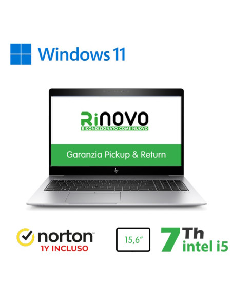 RINOVO HP NB 15.6 REFURBISHED 850 G5 i5-7X00U DDR4 16GB 256GB 3 MESI BATT+NORTON NO DVD  WIN 11 PR