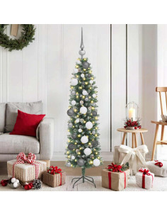 Albero di Natale Artificiale Sottile Verde 120 cm