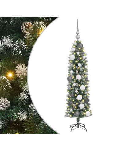 Albero di Natale Artificiale Sottile Verde 120 cm