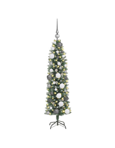 Albero di Natale Artificiale Sottile Verde 120 cm