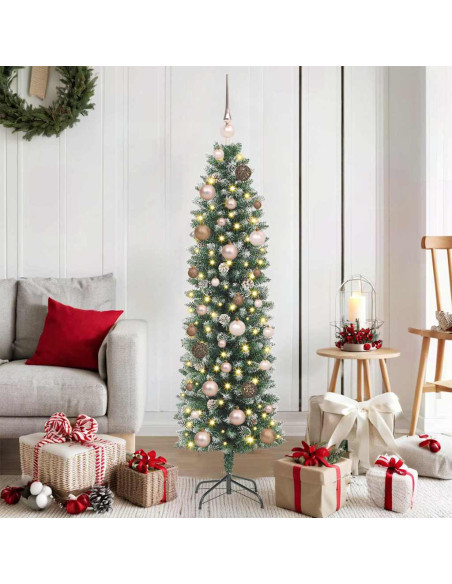 Albero di Natale Artificiale Sottile Verde 150 cm