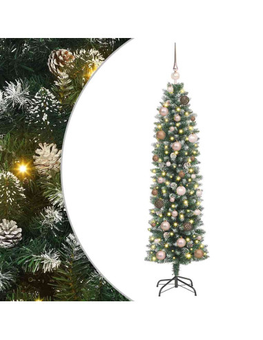 Albero di Natale Artificiale Sottile Verde 150 cm