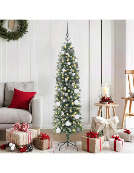 Albero di Natale Artificiale Sottile Verde Plastica