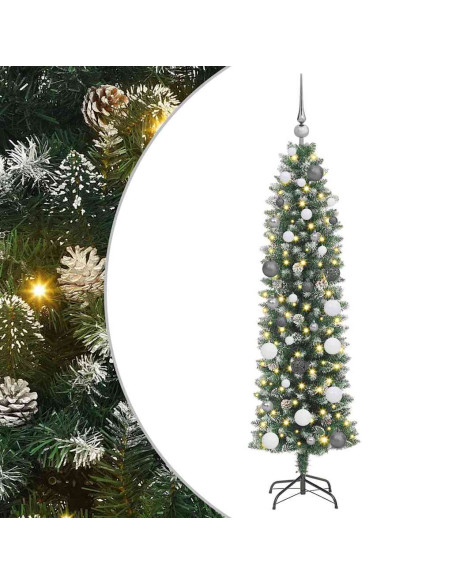 Albero di Natale Artificiale Sottile Verde Plastica