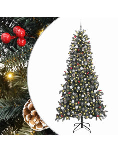 Albero di Natale artificiale con 300 LED Verde 240 cm 2