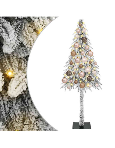 Albero di Natale con 150 LED Bianco 120 cm PE e Acciaio