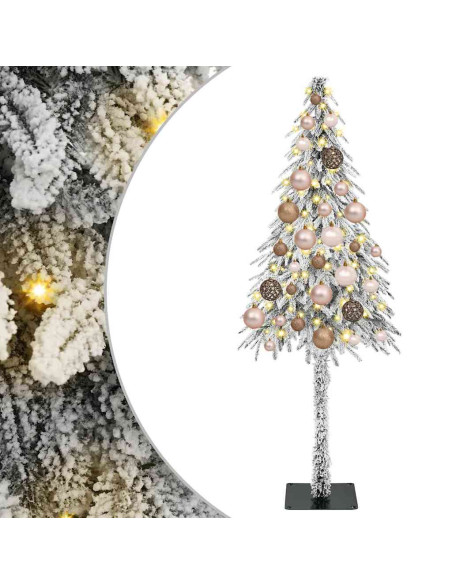 Albero di Natale con luci a strisce a LED Bianco 120 cm PE