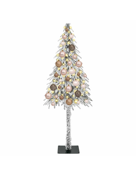 Albero di Natale con luci a strisce a LED Bianco 120 cm PE