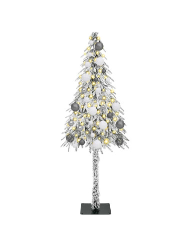 Albero di Natale con luci a strisce a LED Bianco 120 cm PE