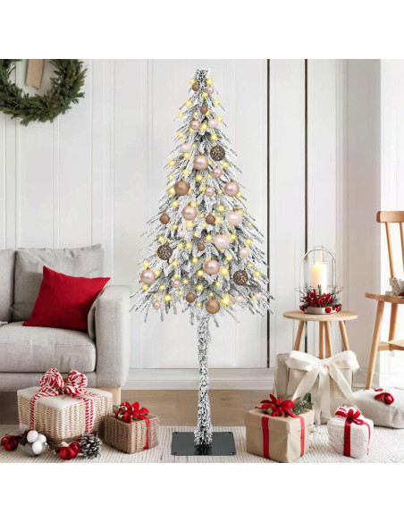 Albero di Natale con luci a strisce a LED Bianco 150 cm PE