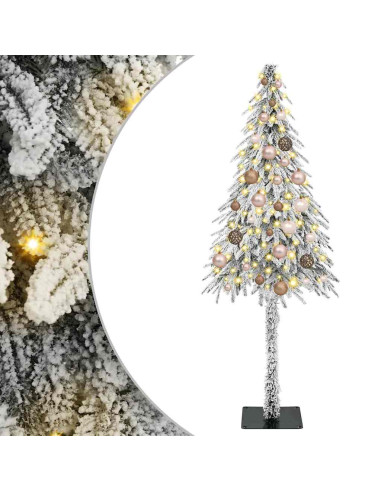 Albero di Natale con 150 LED Bianco 150 cm PE e Acciaio