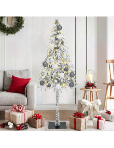 Albero di Natale con luci a strisce a LED Bianco 150 cm PE