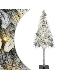 Albero di Natale con 150 LED Bianco 150 cm PE e Acciaio 2
