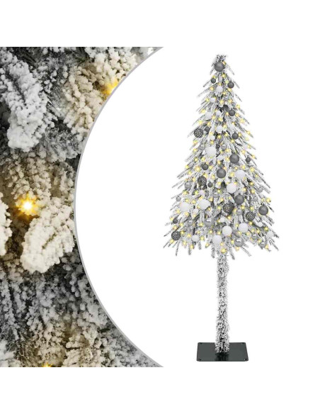 Albero di Natale con luci a strisce a LED Bianco 180 cm PE