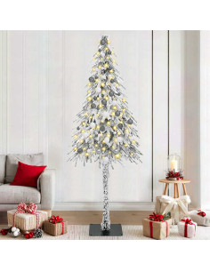 Albero di Natale con luci a strisce a LED Bianco 210 cm PE