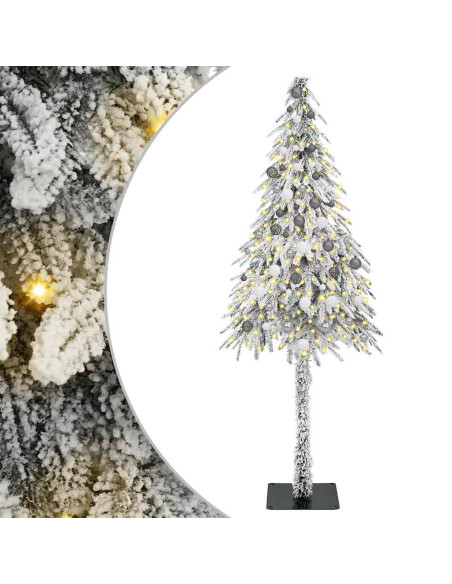 Albero di Natale con luci a strisce a LED Bianco 210 cm PE