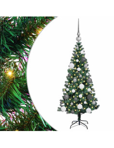 Albero di Natale artificiale con luci integrate Verde 120 cm 2