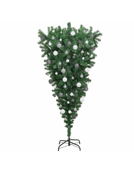 Albero di Natale artificiale pre-illuminato rovesciato con set di palline