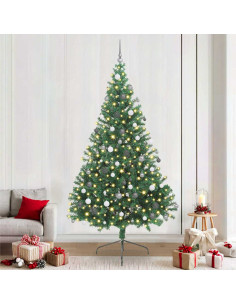 Albero di Natale artificiale preilluminato Verde 240 cm PVC