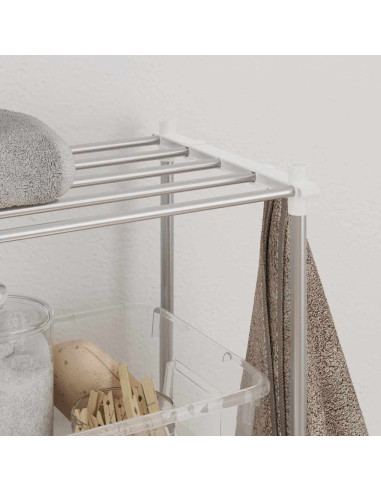 Mensola per lavatrice Bianco 63 x 27 x 136 cm Alluminio