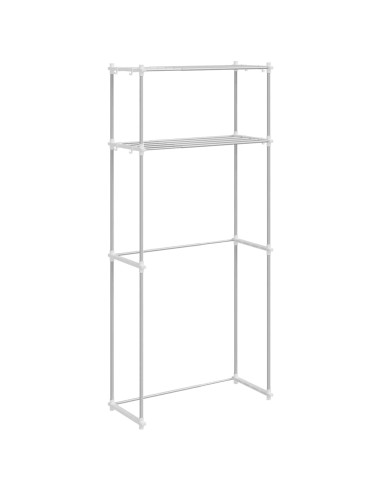 Mensola per lavatrice Bianco 63 x 27 x 136 cm Alluminio