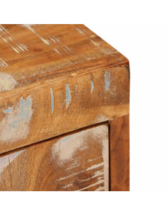 Comodino Marrone 35 x 33 x 48 cm Legno Solido Recuperato