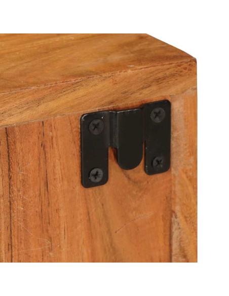 Comodino Marrone 35 x 33 x 48 cm Legno Massello di Acacia