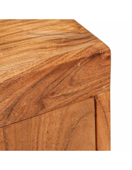 Comodino 2 pcs Marrone 35 x 33 x 48 cm Legno Massello di Acacia