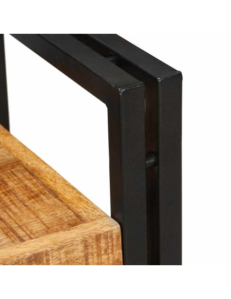 Comodino Marrone e nero 38 x 33 x 58 cm Legno di mango massello