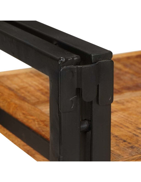 Comodino Marrone e nero 38 x 33 x 58 cm Legno di mango massello